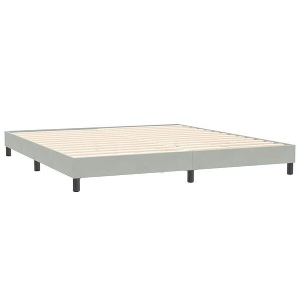 vidaXL Boxspring zonder matras fluweel lichtgrijs 200x220 cm
