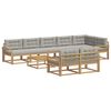 vidaXL Buiten bankenset 9 st Wit en Lichtgrijs Polyester