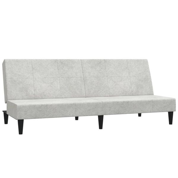 vidaXL Slaapbank 2-zits met voetenbank microvezelstof lichtgrijs