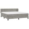 vidaXL Boxspring met matras fluweel lichtgrijs 160x200 cm