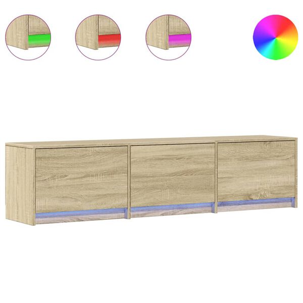 vidaXL TV-kast met LED met lade Sonoma 165 x 34 x 40 cm Bewerkt hout