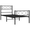 vidaXL Bedframe met hoofd- en voeteneinde metaal zwart 100x200 cm