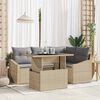 vidaXL Tuin Sofa Set met kussen 5 pcs Beige en Licht Grijs poly rattan