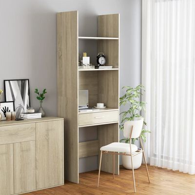 vidaXL Boekenkast 60x35x180 cm bewerkt hout sonoma eikenkleurig