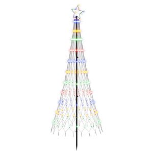 vidaXL LED Kerstboom 180 cm 230 LED's Meerkleurig IJzer Zwart