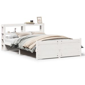 vidaXL Bedframe met hoofdeinde zonder matras 140x200 cm wit