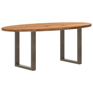 vidaXL Eettafel 200x100x74 cm ovaal massief eikenhout lichtbruin