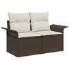 vidaXL Tuin Sofa Set met kussen met opslag 5 pcs Bruin Poly riet