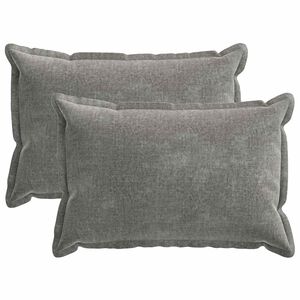 vidaXL Kussensloop 2 pcs HOUTEN Donkergrijs 50 x 70 cm Chenille Stof