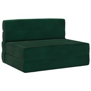 vidaXL Vouwbare Bankbed Donkergroen 70 x 72 x 60 cm Stof