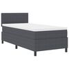 vidaXL Boxspringbed Donkergrijs en Wit 90 x 200 cm Katoen Stof