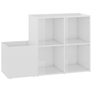 vidaXL Opbergkast 105x35,5x70 cm bewerkt hout hoogglans wit
