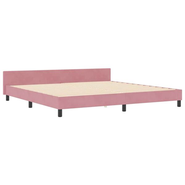 vidaXL Boxspringbed met hoofdeinde Roze 200 x 200 cm Fluweel