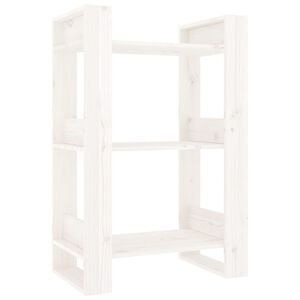 vidaXL Boekenkast/kamerscherm 60x35x91 cm massief grenenhout wit