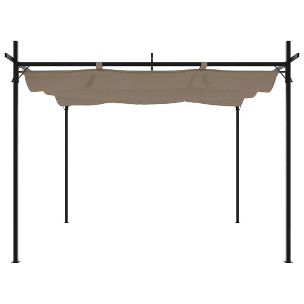 vidaXL Pergola met uitschuifbaar dak 295x292x230 taupe