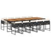 vidaXL 11-delige Tuinset met kussens poly rattan zwart