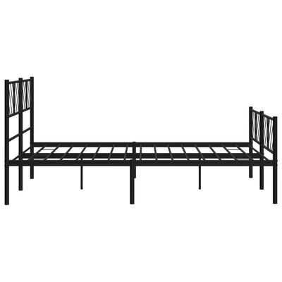 vidaXL Bedframe met hoofd- en voeteneinde metaal zwart 135x190 cm