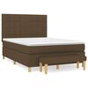 vidaXL Boxspring met matras stof donkerbruin 140x200 cm