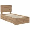 vidaXL Bedframe met hoofdeinde Artisan Eiken 100 x 200 cm Bewerkt hout