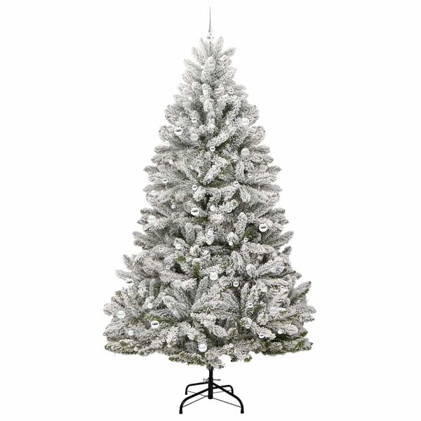 vidaXL Kunstkerstboom met 300 LED Groen en Wit 270 cm PVC en Metaal
