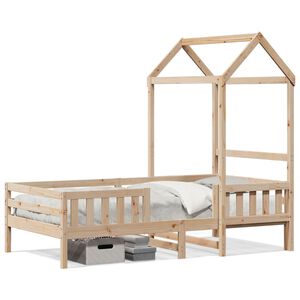 vidaXL Bedframe met huisje massief grenenhout 75x190 cm