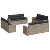 vidaXL 12-delige Loungeset met kussens poly rattan lichtgrijs