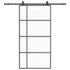 vidaXL Schuifdeur met beslagset 102,5x205 cm ESG glas zwart