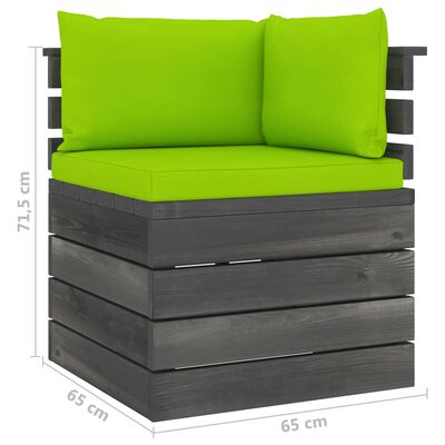 vidaXL 7-delige Loungeset met kussens pallet massief grenenhout