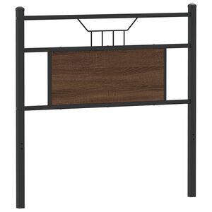 vidaXL Vervangend hoofdbord 75 cm bewerkt hout en staal bruin eikenkleurig