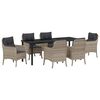 vidaXL Tuin eettafelset 7 st Lichtgrijs poly rattan