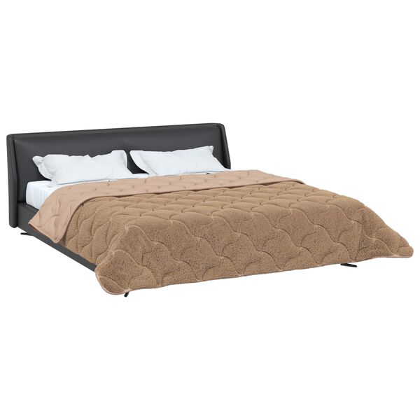 vidaXL Vol jaar dekbed Taupe 200 x 220 cm Microfiber en Teddy fleece