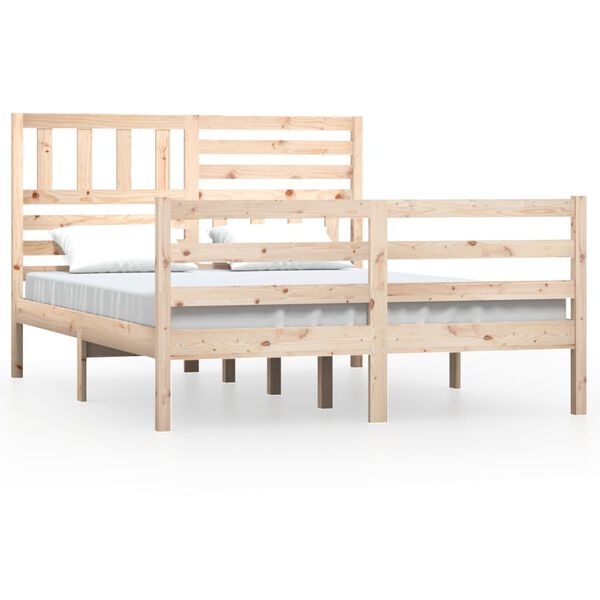 vidaXL Bedframe massief hout 135x190 cm