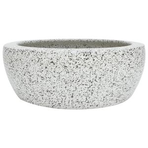 vidaXL Opzetwasbak rond &Phi;41x14 cm keramiek grijs