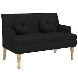 vidaXL Bankje met kussens 113x64,5x75,5 cm stof zwart
