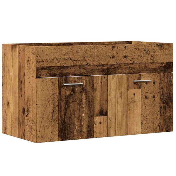 vidaXL Wastafelkast 80x38,5x46 cm bewerkt hout oud houtkleurig