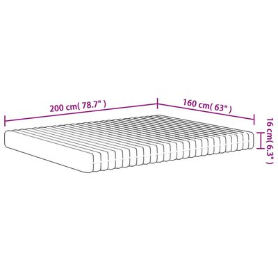 vidaXL Schuimmatras middelzacht 160x200 cm