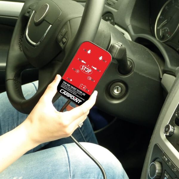 Carpoint Trekhaakstekkertester 12 V LED zwart