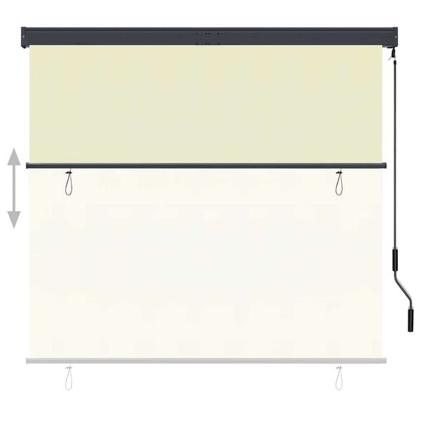 vidaXL Rolgordijn voor buiten 160x250 cm crème