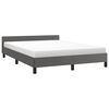vidaXL Bedframe met hoofdeinde zonder matras 140x190 cm grijs