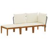 vidaXL 3 st Massief acaciahout & touw Naturel
