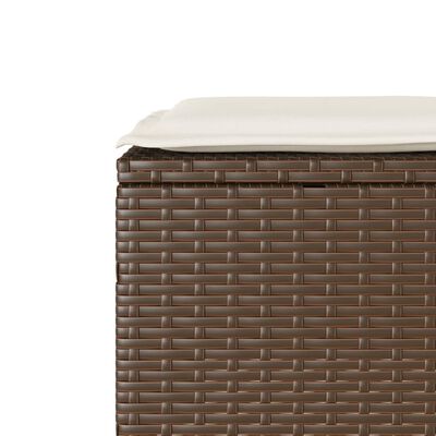 vidaXL 3-delige Bistroset met kussens poly rattan bruin