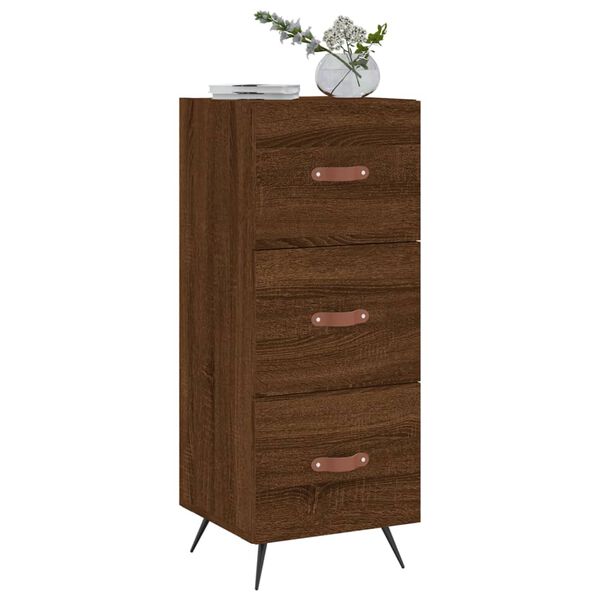 vidaXL Dressoir 34,5x34x90 cm bewerkt hout bruin eikenkleur