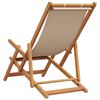 vidaXL Strandstoel inklapbaar massief eucalyptushout en stof beige