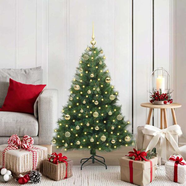 vidaXL Kunstkerstboom met 150 LED met standaard Groen 120 cm PE en PVC