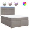 vidaXL Boxspring met matras stof taupe 160x200 cm