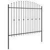 vidaXL Spike Fence Zwart 200 x 200 cm Gepoedercoat staal