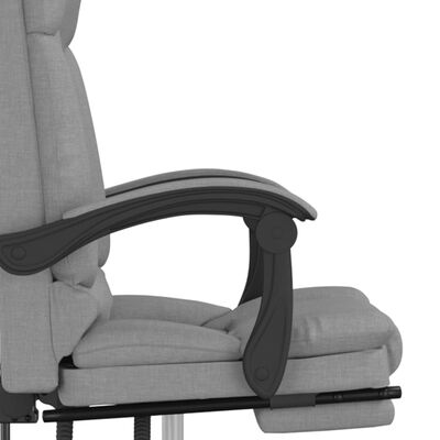 vidaXL Kantoorstoel massage verstelbaar stof lichtgrijs