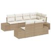 vidaXL Tuin Sofa Set met kussen 7 pcs Beige en Cr&egrave;me poly rattan