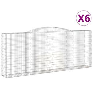 vidaXL Schanskorven 6 st gewelfd 400x50x160/180 cm ijzer