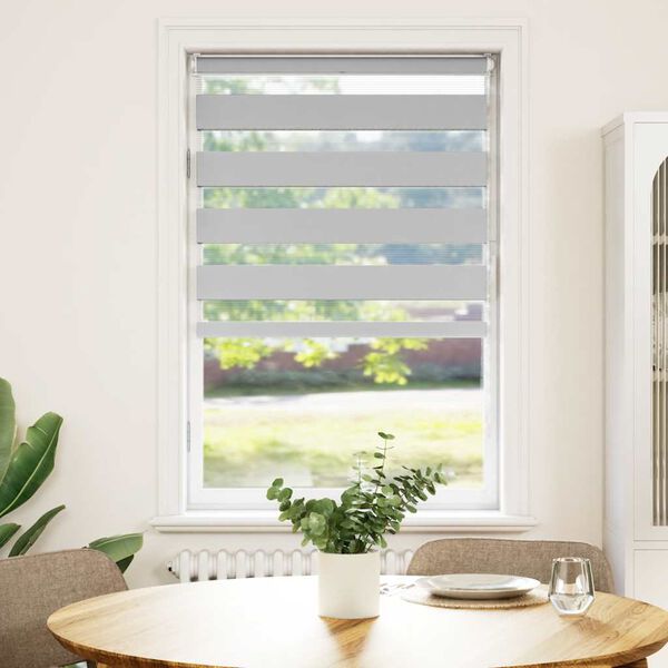 vidaXL Zebra rolgordijn 80x150 cm stofbreedte 75,9 cm lichtgrijs